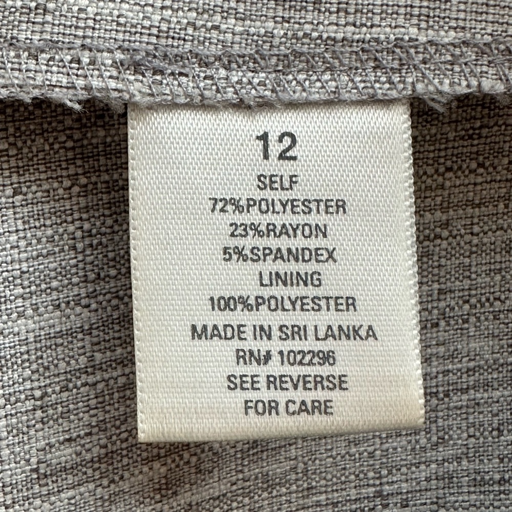 Dressbarn Gray Peplum Ruffle Business Interview Office Dress 12 - Picture 5 of 6